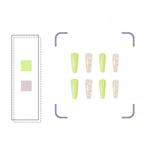 Прозрачни нокти за Акрил Накрайници Къси Зелени Поляризирани Светло Зелени Пеперуди За Маникюр Готови Режийни