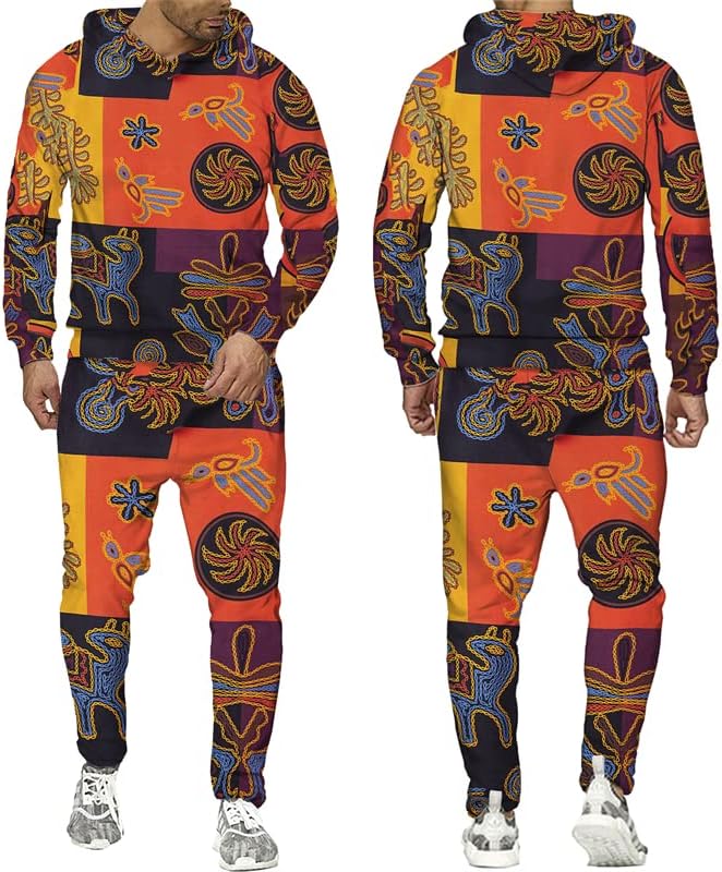 Пролетно-Есенен Комплект Толстовок и Панталон с 3D Принтом, Пуловер в стил Харадзюку, Свитшоты, Случайни Мъжки