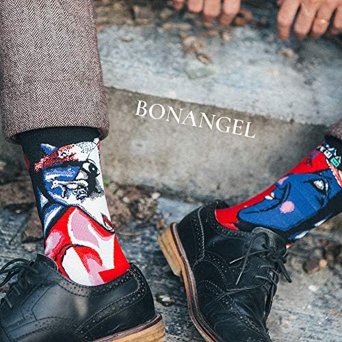 Забавни Чорапи BONANGEL за мъже и Жени, Смешни Чорапи, Луди Цветни Стръмни Нови Чорапи, с Хубави Рокля, Космически