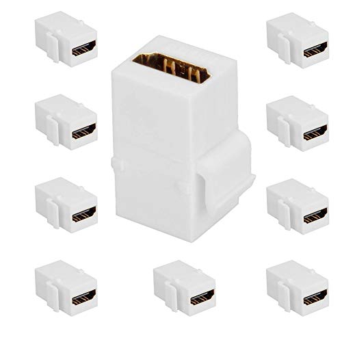 USHANLIN HDMI Трапецеидальный HDMI конектор Конектор за Жена-жена Трапецеидальная вмъкване (10 бр., бял)
