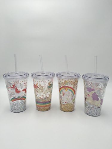Коледни изолирани чаши с капак и соломинкой, с двойни стени, БЕЗ БИСФЕНОЛ А (Еднорог 1 )