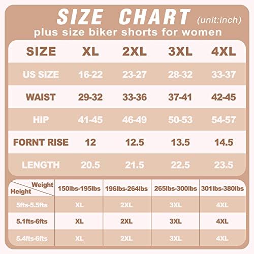 Hi Clasmix 3 опаковки байкерских шорти Голям размер за жени (1X-4X) -Не Просвечивающие Спортни Супер Меки Черни