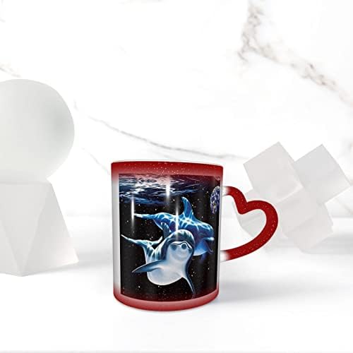 ASEELO Dolphin Earth Coffee Magic Mugs - Термочувствительные Персонални Чаши, Променя Цвета На Небето, Подарък