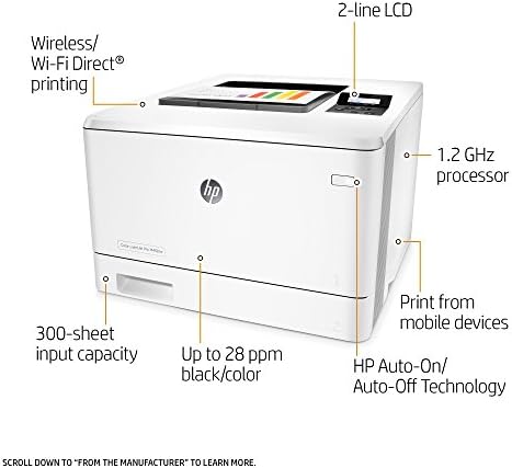 Безжичен цветен лазерен принтер HP Laserjet Pro M452nw с вграден Ethernet, готов за попълване на Dash (CF388A)
