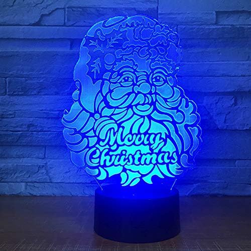 LLWWRR1 7 Цвята, което променя 3D лека нощ, Творчески Дядо Коледа, Визуален Led 3D Настолна Лампа За Сън, Осветление
