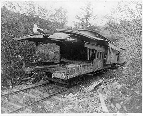 Исторически находки Снимка: Телескопични автомобили, Катастрофа в калта, октомври 1888 г., Железопътни коли, RR, влакова