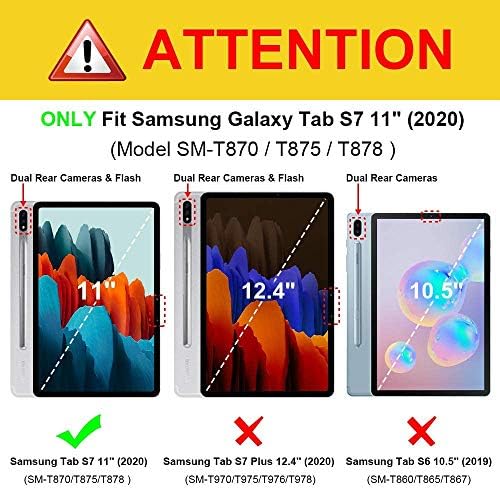 Прозрачен калъф Dteck за Samsung Galaxy Tab S8/Tab S7 с притежателя на S Pen, фина, лека стойка, Защитен Прозрачен