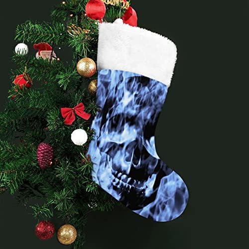 Череп Синьо Огнено-Червени Коледни Празници Чорапи Дом Декорации за Коледната Елха Манто Окачени Чорапи