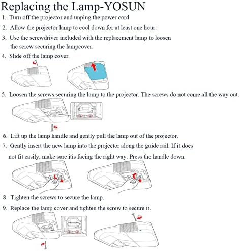 YOSUN V13H010L91 Замяна лампа за Epson ELPLP91 BrightLink 685Wi 695Wi PowerLite 680 685W 685Wi EB-680 EB-680S