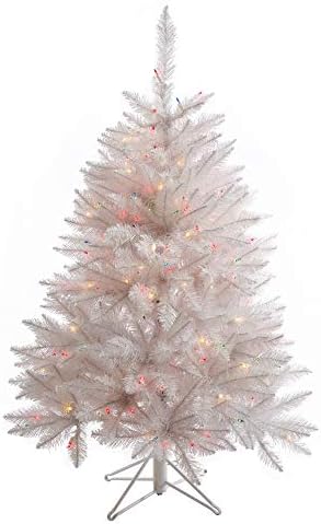 Изкуствена Коледна елха от Бял Смърч Vickerman 3,5' с Разноцветни led Гирлянди - Коледна Елха Изкуствена Яде