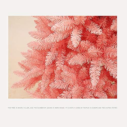 CYWYQ Розова Изкуствена Коледна елха, Украсена с Цветя Череши Наклон цвят с Масивни Метални Крака-Истинската