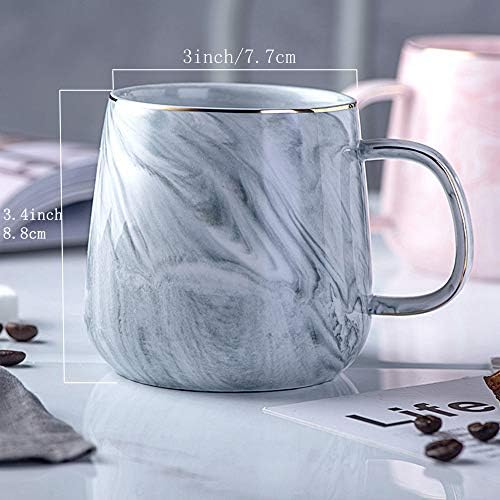 Керамични Кафеена Чаша с Лъжица, за да се листа, Мрамор Чашата за Кафе на 13 грама, Уникален Подарък Халба за