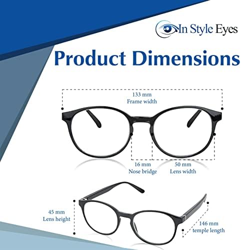 In Style Eyes Луксозни очила за четене в класическата овална рамка с пълна рамки и лещи неполяризованными