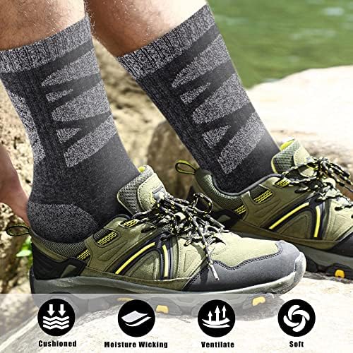 Svpro Мъжки Туристически Чорапи с подплата, Влагоотводящие Топли Памучни спортни Чорапи за разходки, Преходи,