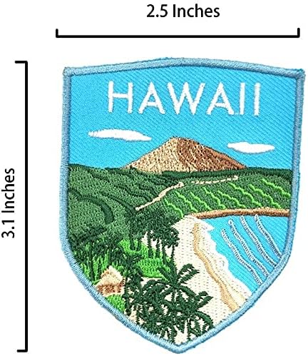 Апликация във формата на Хавайския щит A-ONE + Нашивка с флага на САЩ и на жени на ревера, Бродирана нашивка,