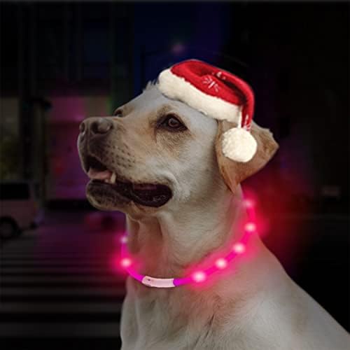 Нашийник за кучета LaRoo с led подсветка, Симпатичен Силикон USB-Акумулаторна Светещи нашийници на всички кучета,