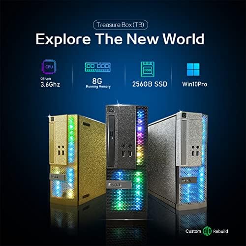 Настолен компютър Dell PC Treasure Box RGB Intel Quad Core I5 с резолюция до 3,6 Gb, 8 GB оперативна памет,