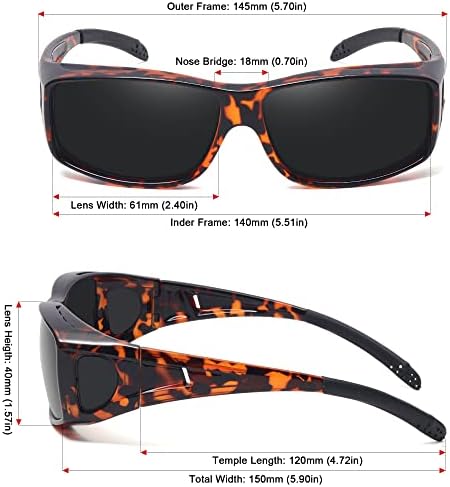 MEETSUN Подходящ Над очилата си Слънчеви Очила за Мъже, Жени, Обвивка Около Слънчеви Очила Polarized Защита