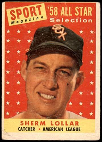 1958 Topps 491 All-Star Шерм Лоллар Чикаго Уайт Сокс (Бейзболна картичка) ДОБЪР Уайт Сокс