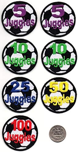 Ленти за футболни топки - диаметър 2 инча - Комплект за жонглиране - 7 ивици (2 на 5 и 10 жонглирований, по