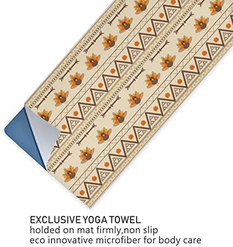 Одеало за йога Augenstern Aztec-Turkey-Gobble-Кърпа За Йога за Деня на Благодарността, килимче За йога, Кърпа