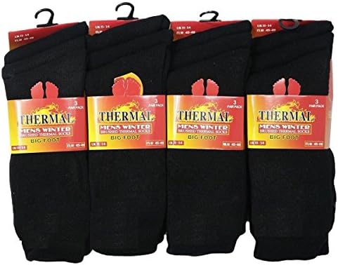 Мъжки Минерални Чорапи Big Foot Зимни Топли Работни Чорапи За Работа На Открито, Размера на Носа на САЩ, 12-15