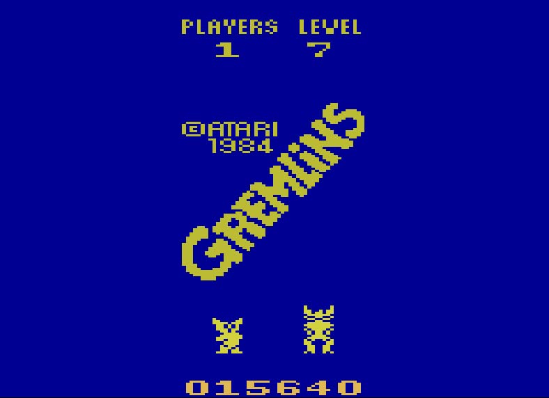 Gremlins (Atari 2600) Касета за възпроизвеждане на видео игри с футляром и инструкции