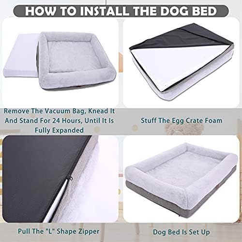 Ортопедично легло за малки и Средни кучета, Диван-легло за кучета с водоустойчива подплата и Подвижен миещ се