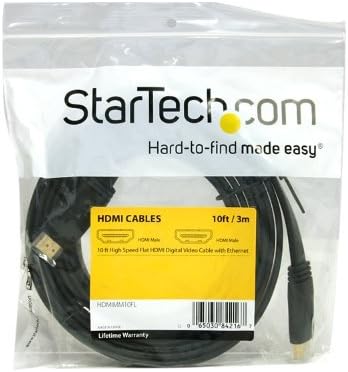 StarTech.com 10-крак Плосък Високоскоростен HDMI кабел с Ethernet Кабел Ultra HD 4k x 2k HDMI - HDMI-HDMI M/M