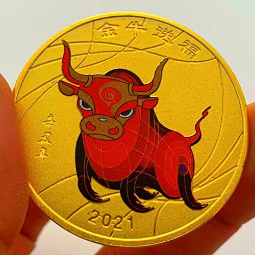 2021 Xin Chou NIU Зодиакальная Тънка Възпоменателна Монета Бича са подбрани Монета за Подарък Щастливата Монета