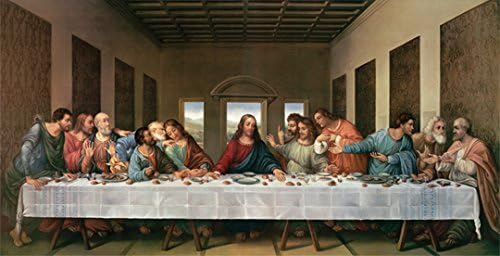 Плакат на Тайната вечеря на Микеланджело Рядко ГОРЕЩ Нов 18x36