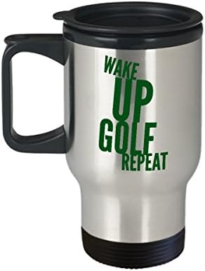 голф подарък кафеена чаша пътна чаша голф чаша забавен голф чаша подарък за татко Събуди се голф повторение