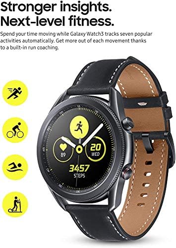 Умен часовник Samsung Galaxy Watch3 с GPS (Bluetooth, 45 мм, Mystic Black) (актуализирани)