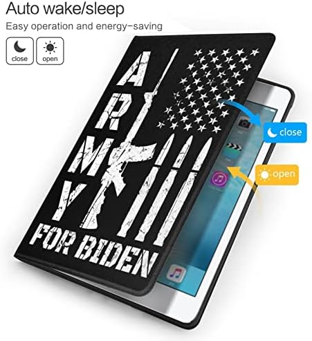Защитен калъф за Ipad Army Joe Biden for President, Съвместим с Ipad Air3 10.5 инча, Защитен калъф от изкуствена кожа, Калъф за автоматичен режим на сън/пробуждане