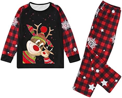 Еднакви пижами за Коледното семейството, Коледни Детски Пижами за семейството, Еднакви Комплекти коледни детски пижам с коледните принтом, Пижами