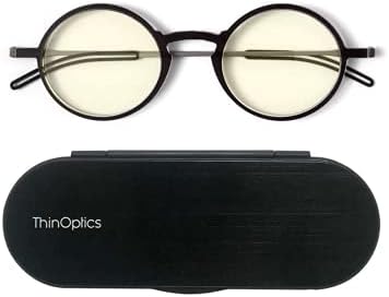 ThinOptics Manhattan Сини Светозащитные Очила За Четене С Кръгла Форма