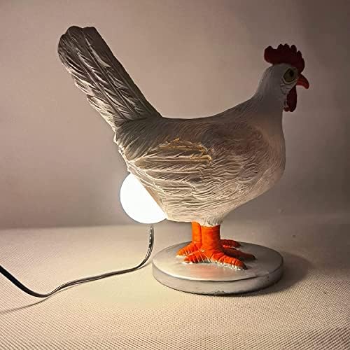 Лампа за кокоши яйца, Реалистична Лампа за кокошите яйца от смола, Настолна лампа във формата на животно, Лампа