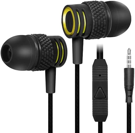 Жични слушалки-втулки UrbanX R2 с микрофон, съвместими с вашия смартфон с Android, с не запутывающимся кабел,