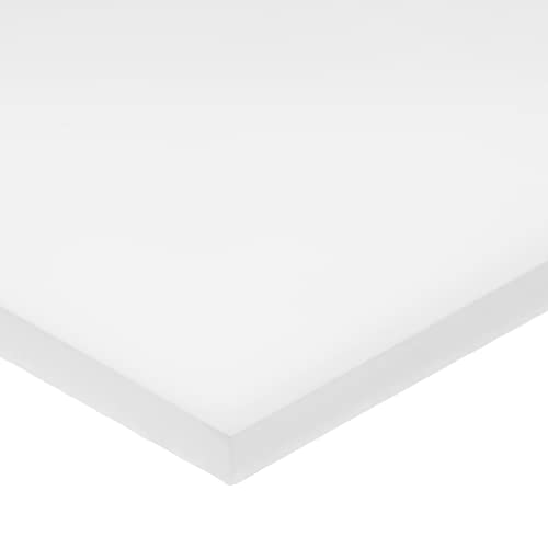 Пластмасов лист от гомополимера ацеталя Delrin, бял, с дебелина 2-1 /2 инча, ширина 12 см и дължина 24 инча