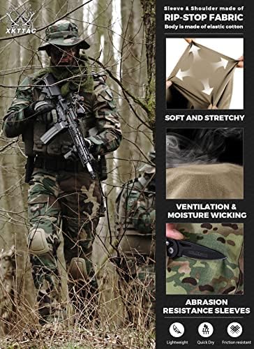 Бойна риза XKTTAC за мъже с 2 джобове Тактически-Военен-Еърсофт Gear Security Multicam BDU Армейски Камуфлаж за Пейнтбола