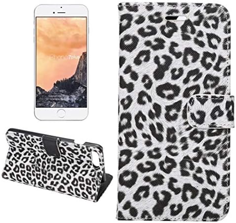 Чанта за мобилен телефон iPhone Plus 8 и 7 Plus, Хоризонтален Кожен калъф с панти капак с леопардовой текстура,