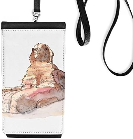 Великият Сфинкс от Гиза в Египет Телефон в Чантата си Портфейл Висящ Калъф За Мобилен Джоб Черен