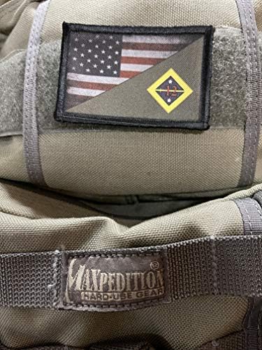 12-та пехотна дивизия Кървава кофа Флаг на САЩ Нашивка на духа Тактическа военна. Кука и контур, 2x3 Произведено