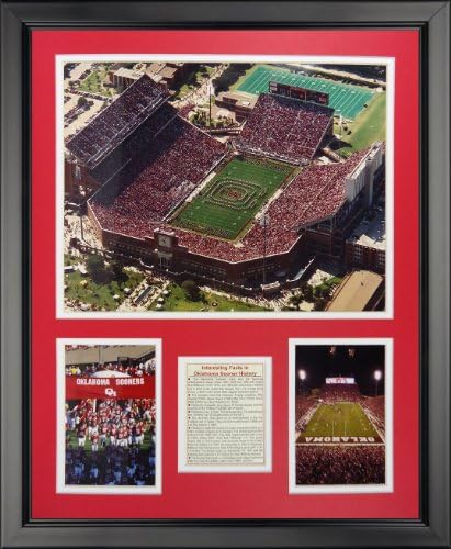 Легенди Никога не умират Университет на Оклахома - Фотоколлаж в рамката на Паметника на стадиона, 16 x 20