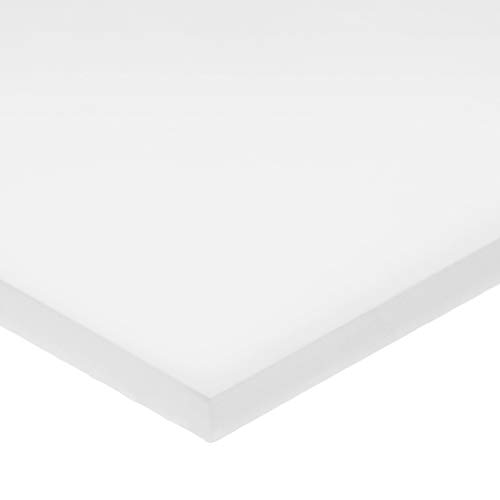 Пластмасов лист от гомополимера ацеталя Delrin, бял, с дебелина 3/4 инча х 12 см височина х 12 см дължина