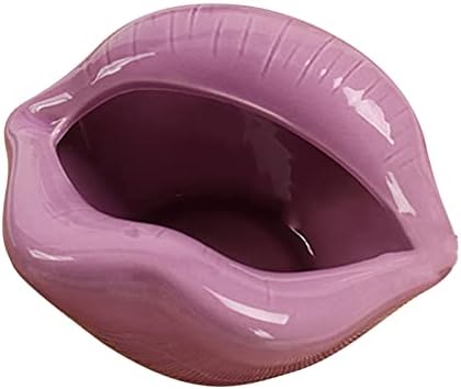 WHATON Скъпа Пепелник за устни, Керамичен Пепелник, Креативна Модна Домашна Пепелник, кутия за Подарък Декор (Цвят: Странично лилаво)