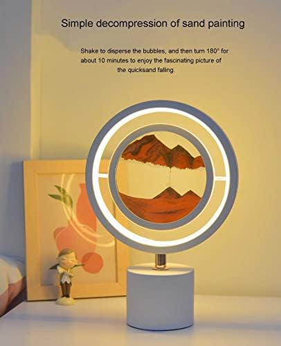 Настолна Лампа За Рисуване с Пясък, 3D Led Лампа във Формата На Пясъчен Часовник, Трикольор Настолна Лампа За
