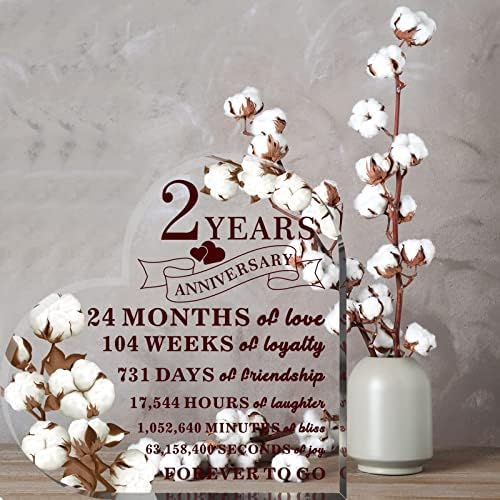 Акрилни подарък с шарени Памук цвете на годишнина от 2-та годишнина от Сватбата, Акрилни преспапиета, Традиционен