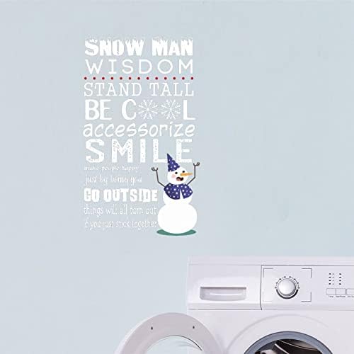 Бял Снежен човек на Мъдростта на Стикери за стени на Зимния, Снежен човек за Декор на Детска Стая на Децата