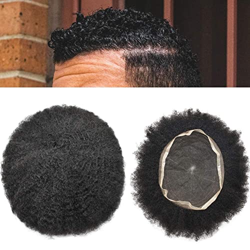 Перука LYRICAL HAIR Afro за черни мъже 8X10, Напълно Прозрачни френски Дантелени Къдрава Коси, афроамериканская
